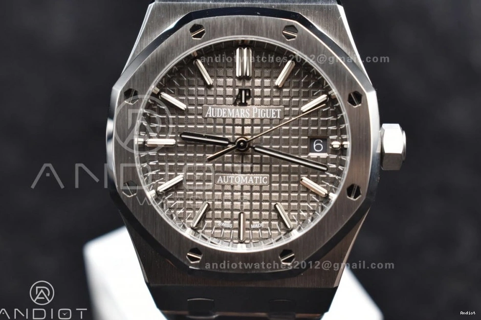 Royal Oak SS on Super Clone Dial Gray SS Edition Best Bracelet 1:1 SA3120 Textured 37mm ZF 15450 0509